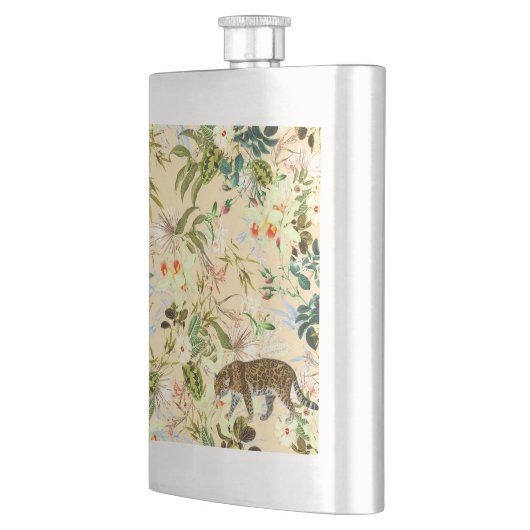 Vintag Moderner Blume Tropischer Jungle Flachmann (Links)