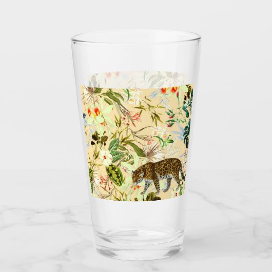 Vintag Moderner Blume Tropischer Jungle Glas (Vorderseite)