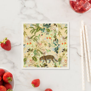 Vintag Moderner Blume Tropischer Jungle Serviette