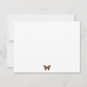 Vintag Moderner Blumengarten Grüne Butterfly Mitteilungskarte (Rückseite)