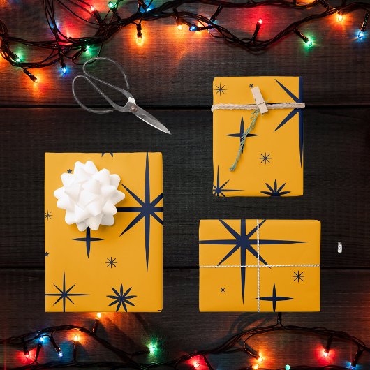 Vintag Modernes Abstraktes Muster Weihnachten Geschenkpapier Set