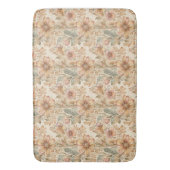 Vintag Modernes Elegantes Peach Floral Badematte (Vorderseite Vertikal)