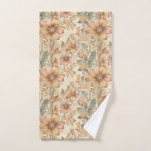 Vintag Modernes Elegantes Peach Floral Badhandtuch Set (Handtuch)