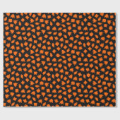 Vintag Modernes Halloween-Orange-Geist Geschenkpapier (Flach)