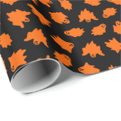 Vintag Modernes Halloween-Orange-Geist Geschenkpapier (Rolleneckpunkt)