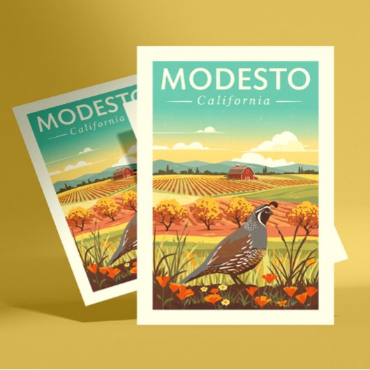 Vintag Modesto California Postkarte