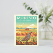 Vintag Modesto California Postkarte (Stehend Vorderseite)