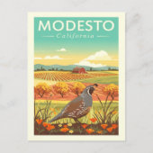 Vintag Modesto California Postkarte (Vorderseite)