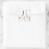 Vintag modische Damen Quadratischer Aufkleber (Tasche)