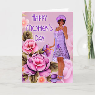 Vintag modische Flapper Girl Mother Day Card Karte