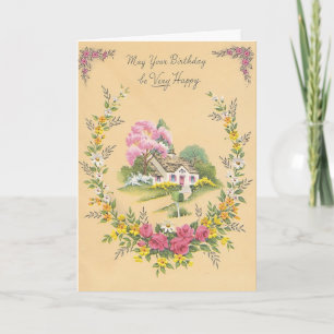 Vintag - Möge Ihr Geburtstag sehr glücklich sein, Karte