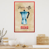 Vintag Moka Coffee Maker Italienischer Retro Poster (Küche)