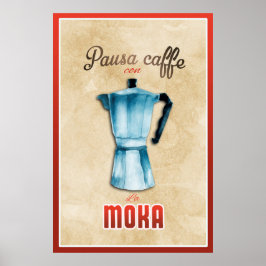 Vintag Moka Coffee Maker Italienischer Retro Poster