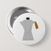 Vintag Moka Pot Kaffeemaschine Retro Espresso Button (Vorne & Hinten)