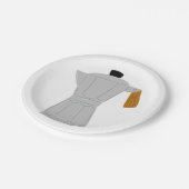 Vintag Moka Pot Kaffeemaschine Retro Espresso Pappteller (Schrägansicht)