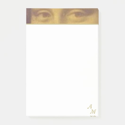 Vintag Mona Lisa Eyes & Monogram Post-it Klebezettel (Vorderseite)