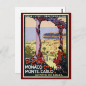 Vintag Monaco Monte Carlo Reisewerbung Postkarte (Vorne/Hinten)