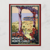 Vintag Monaco Monte Carlo Reisewerbung Postkarte (Vorderseite)