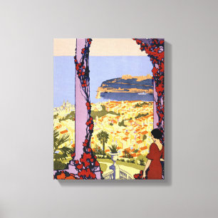 Vintag Monaco Monte Carlo Wrapped Canvas Leinwanddruck