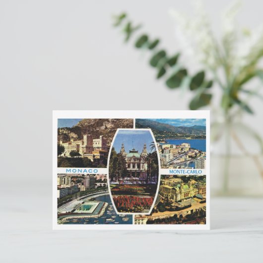 Vintag Monaco, Montecarlo Multiview Postkarte (Stehend Vorderseite)