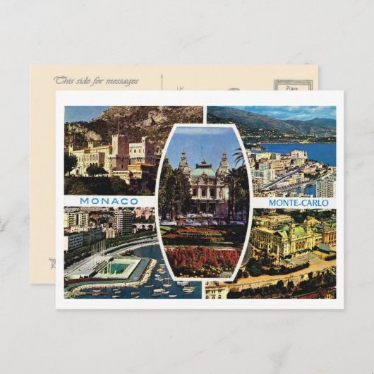Vintag Monaco, Montecarlo Multiview Postkarte (Vorne/Hinten)