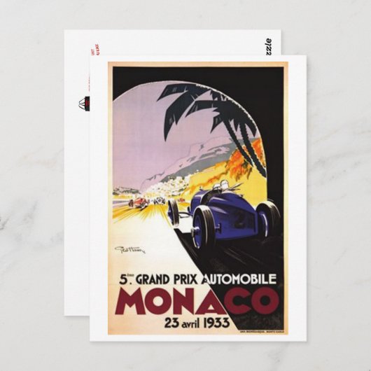 Vintag Monaco - Postkarte (Vorne/Hinten)