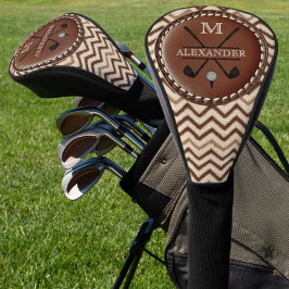 Vintag Monogramm Initial Zickzack Golf Headcover