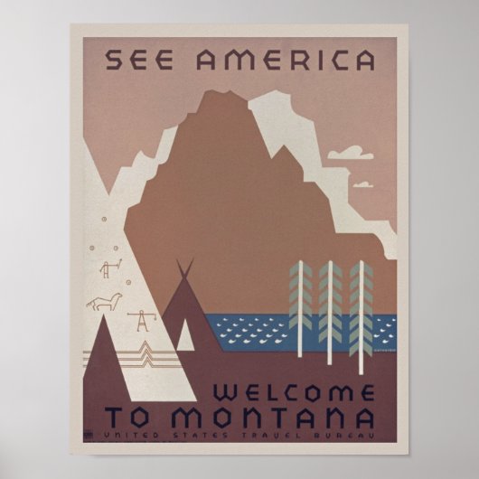 Vintag Montana America Travel Poster (Vorne)