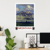Vintag Montana Landschaft Reise mit dem Zug Poster (Heimbüro)