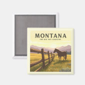 Vintag Montana Magnet (Vorderseite/Rückseite)