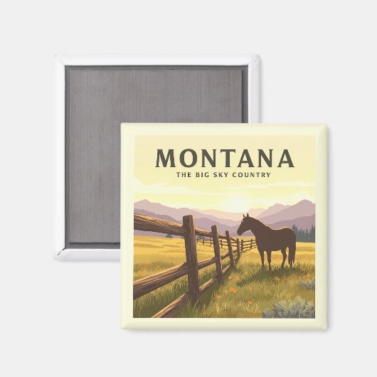 Vintag Montana Magnet (Vorderseite/Rückseite)