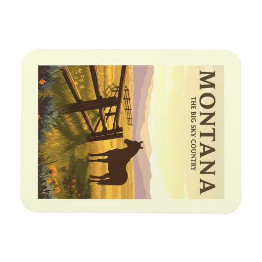 Vintag Montana Magnet (Horizontal)