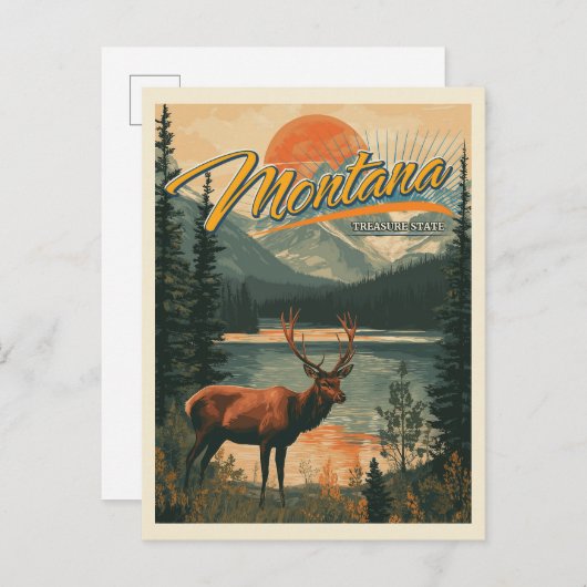 Vintag Montana Postkarte (Vorne/Hinten)