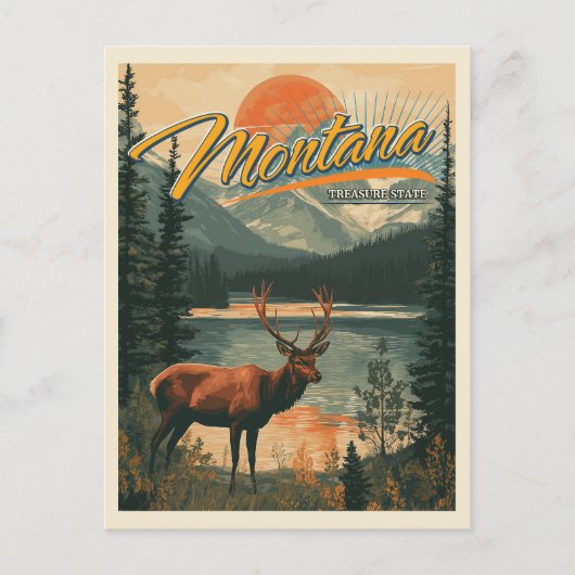 Vintag Montana Postkarte (Vorderseite)