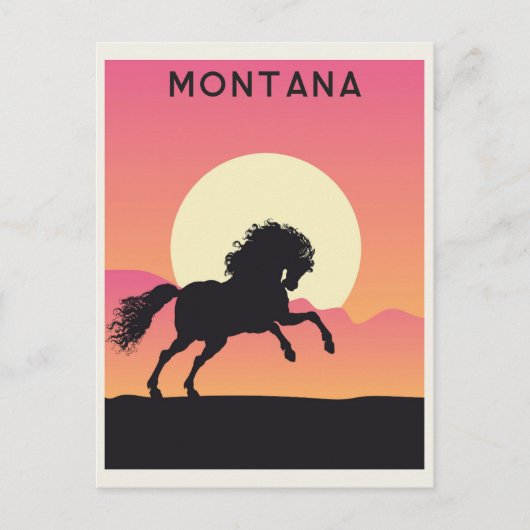 Vintag Montana Reitstall Postkarte (Vorderseite)