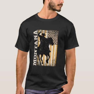 Vintag Montana Rodeo Roping Western Cowboy Americ T-Shirt