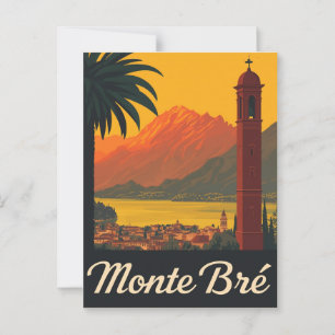 Vintag Monte Bré Travel Postkarte