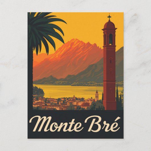 Vintag Monte Bré Travel Postkarte (Vorderseite)