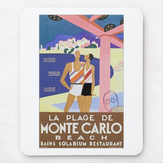 Vintag Monte Carlo Beach Mousepad (Vorne)