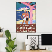 Vintag Monte Carlo Beach Poster (Heimbüro)