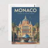 Vintag Monte Carlo Casino Postkarte (Vorne/Hinten)