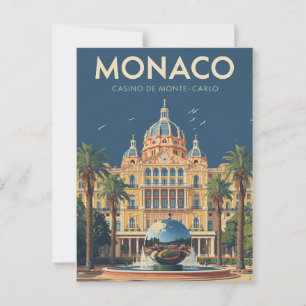 Vintag Monte Carlo Casino Postkarte