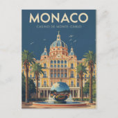 Vintag Monte Carlo Casino Postkarte (Vorderseite)