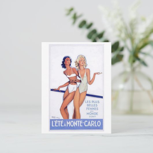 Vintag Monte Carlo, Monaco - Postkarte (Stehend Vorderseite)