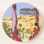 Vintag Monte Carlo Monaco Sandstone Untersetzer (Vorne)