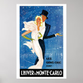 Vintag Monte Carlo Winterurlaub Ad Poster (Vorne)