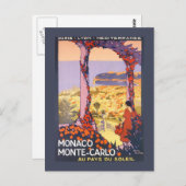 Vintag Montecarlo (Monaco) Postkarte (Vorne/Hinten)