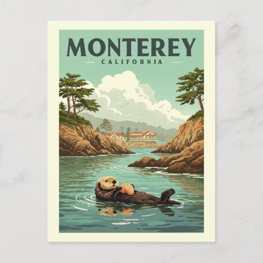 Vintag Monterey California Postkarte (Vorderseite)