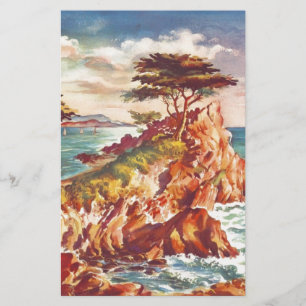 Vintag Monterey Coastline Californien Tourismus US Briefpapier