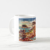 Vintag Monterey Coastline Californien Tourismus US Kaffeetasse (Vorderseite Links)